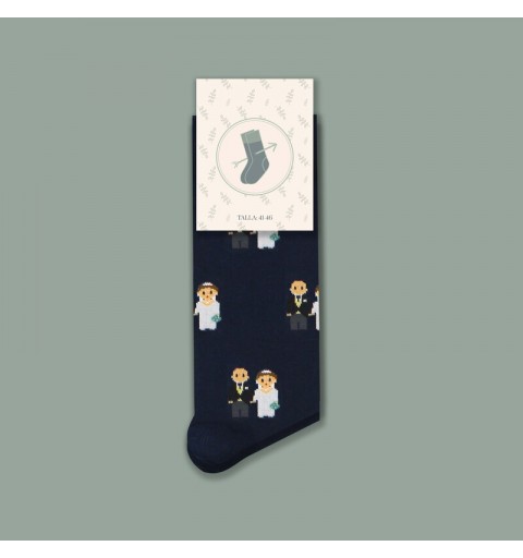 Calcetines personalizados para bodas. Novio y Novia
