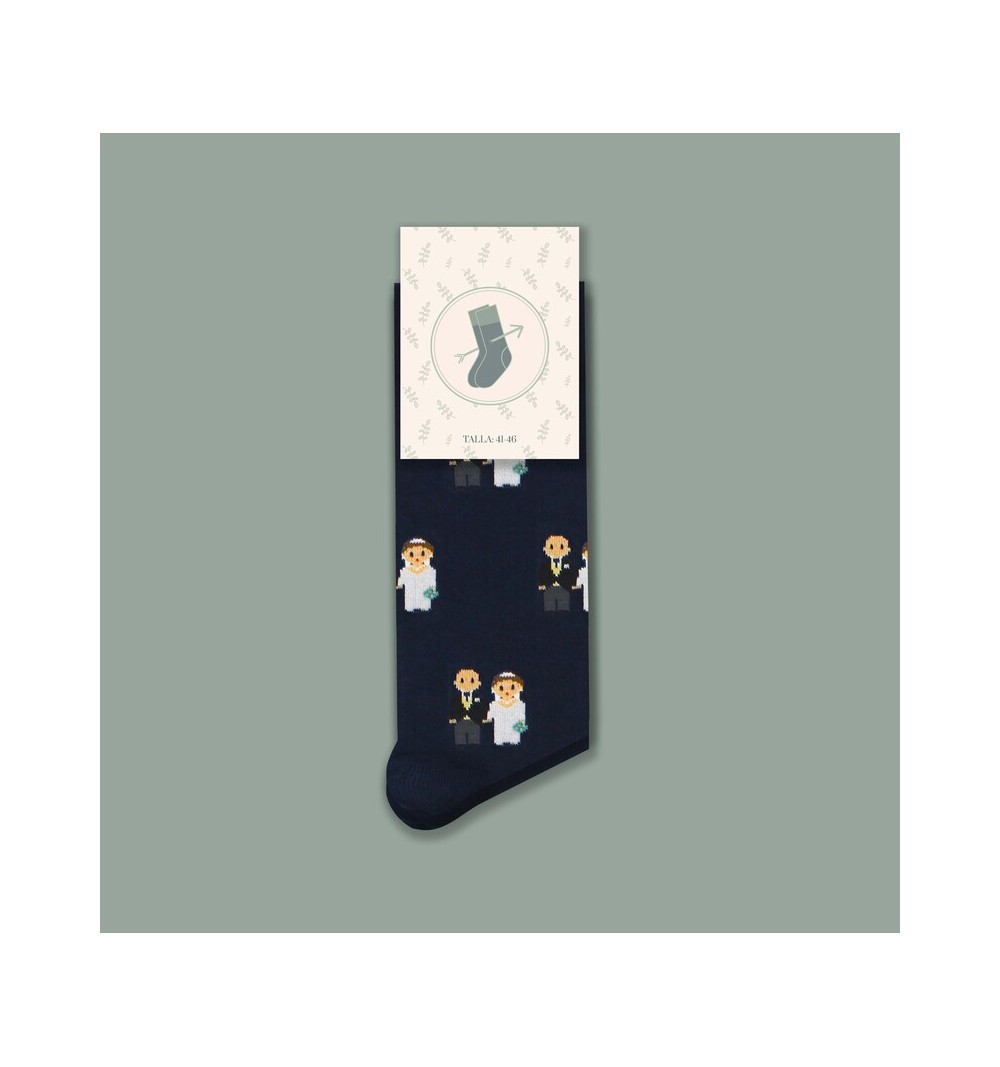 Calcetines personalizados para bodas. Novio y Novia